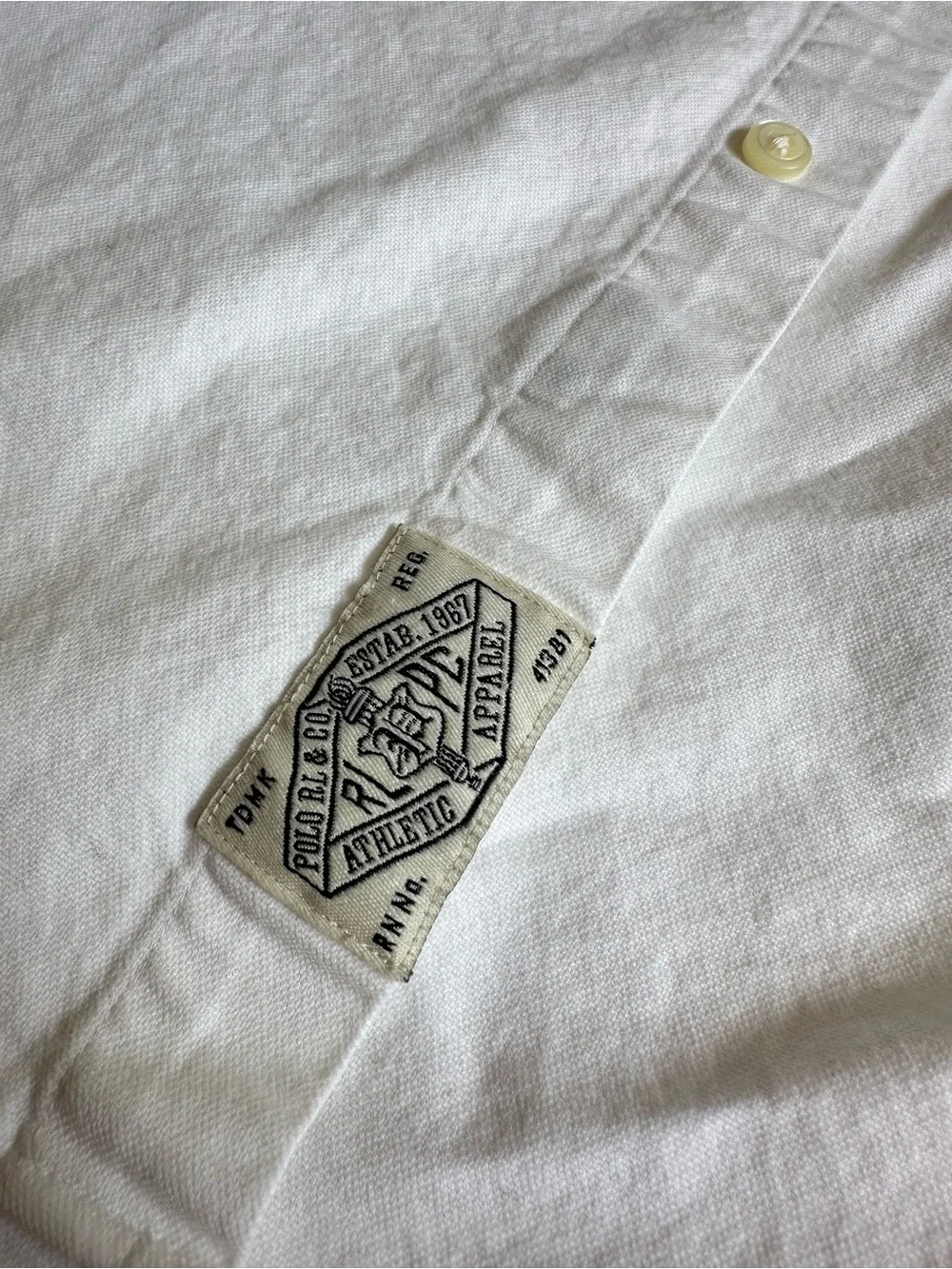Polo Ralph Lauren NYC Track Oxford Stretch Shirt White Prep Men’s Size M